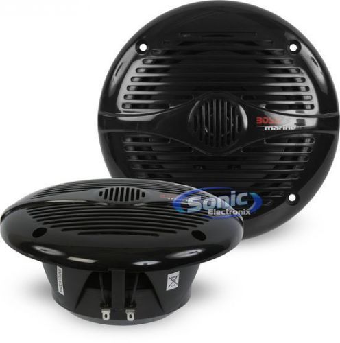 New! boss mr60b 400w 6.5&#034; black 2-way marine grade coaxial boat speakers