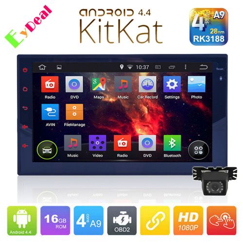 Capacitive android 4.4 2 din 3g-wifi car gps video player bt radio+cam quad core