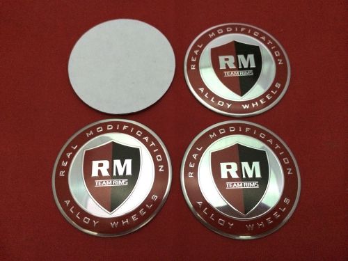 X4  rm sticker aluminum 56mm.(2.2&#034;) wheel center caps emblem logo decal