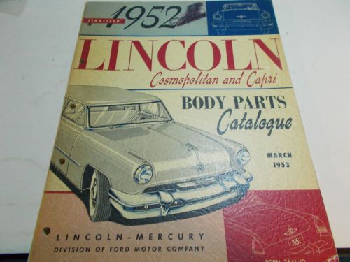 1952 lincoln cosmopolitan capri body parts book original march 1953