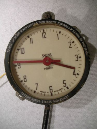 Vintage smiths ma car dashboard clock in working order electric made in england