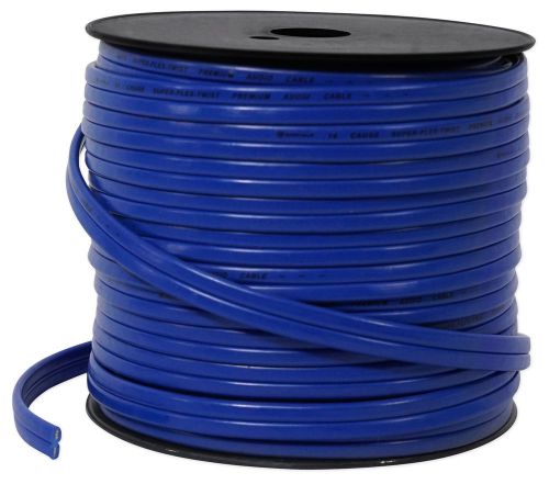 New rockville r14g125ms-bl blue 125 foot spool marine/boat 14 awg speaker wire