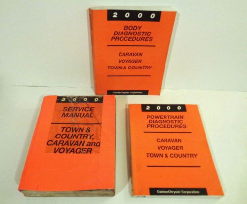 2000 chrysler town &amp; country caravan voyager service shop repair manual set