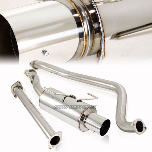 4&#034; flat tip muffler catback exhaust system for 02-06 nissan sentra se-r sedan