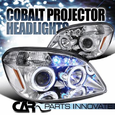 Chevy cobalt pontiac g5 pursuit led halo projector headlights lamp chrome