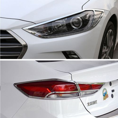 Chromed front/rear light lamp cover trim for hyundai elantra avante 2016 2017