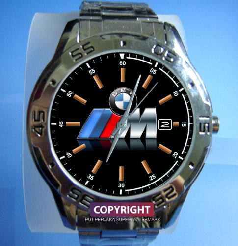 Bmw m power logo stripes black sport metal unisex watches design 2016-2017