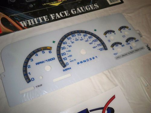 1999 2000 gmc denali white face glow through gauges for cluster blue accent apc