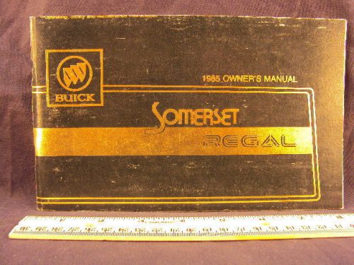 1985 85 buick somerset &amp; regal owners operators manual book ~original!