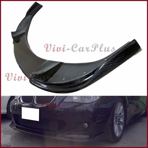 Carbon fiber hm type front add lip fit bmw 04-10 e60 e61 5-series m-tech bumper