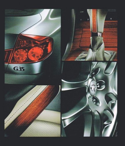 2005 infiniti g brochure / catalog with color chart: g35,g-35x,6mt,sport,premium