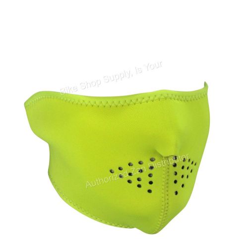 Zan headgear wnfm142lh, neoprene half mask, reverse to black, safety lime green