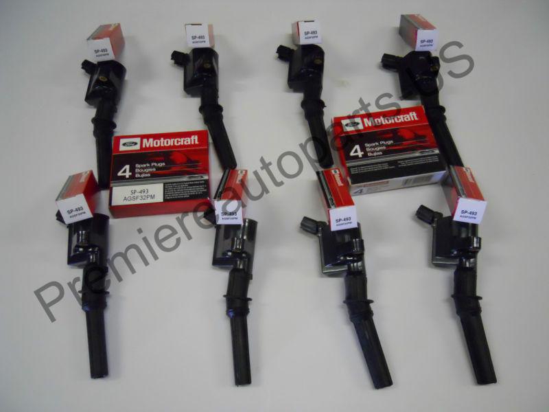 New ignition coil 8pcs & 8pcs motorcraft spark plug sp493 for 1998-2010 towncar