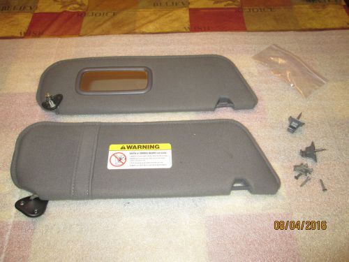 1989 - 2003 ford ranger cloth dark gray sunvisors lh &amp; rh w/ clips oem