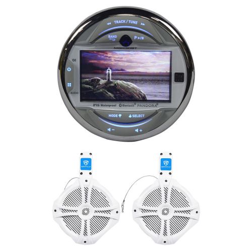 Dual mgh30bt marine digital media receiver+(2) 8&#034; rockville wakeboard speakers