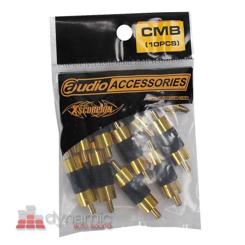 Xscorpion cmb car audio install accessories male rca coupler (black) new