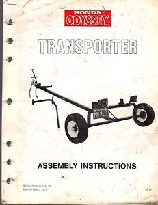 Rare 1977 honda atv odyssey transporter assembly instructions manual   (913)