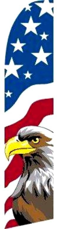 Usa eagle swooper bow flag 16' tall business flutter super sign banner only *