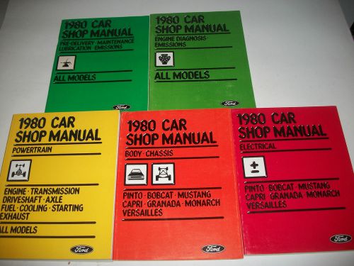 New 1980 ford/mercury shop manual set  bobcat mustang capri granada versailles