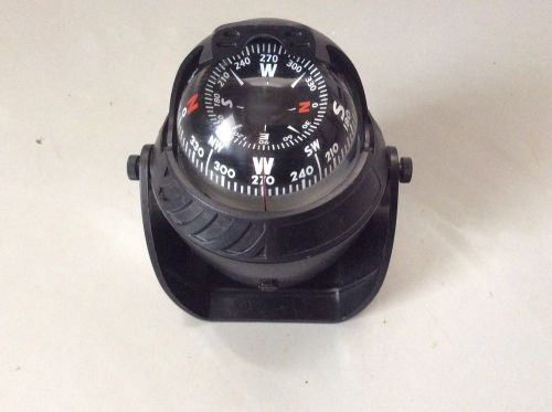 Boat marine compass, black housing with reversible sliding shield