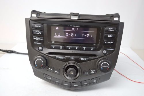 04 05 06 07 honda accord radio dual climate fm 6 disc cd player tested a32#013