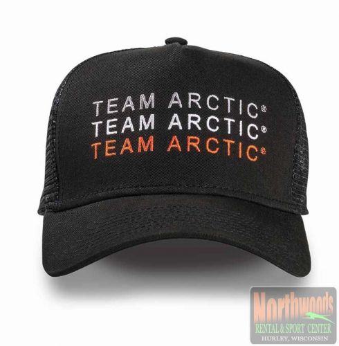 Arctic cat team arctic repeat adjustable cap hat with mesh - black 5253-139