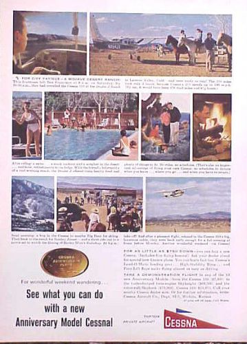 1962 cessna aircraft airplane plane original color ad cmy store   5+= free ship