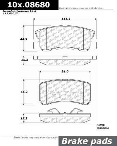 Centric 105.08680 brake pad or shoe, rear