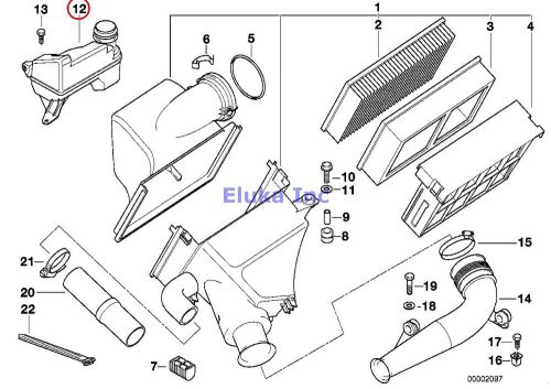 Bmw genuine fuel system intake muffler resonator e39 13711703028