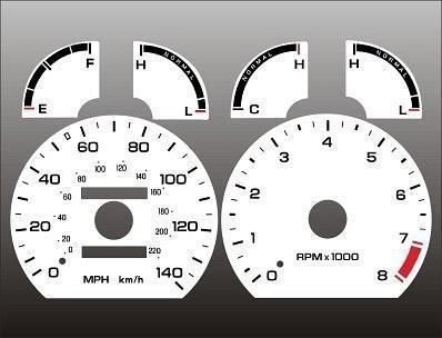 1993-1997 ford probe gt instrument cluster white face gauges 93-97