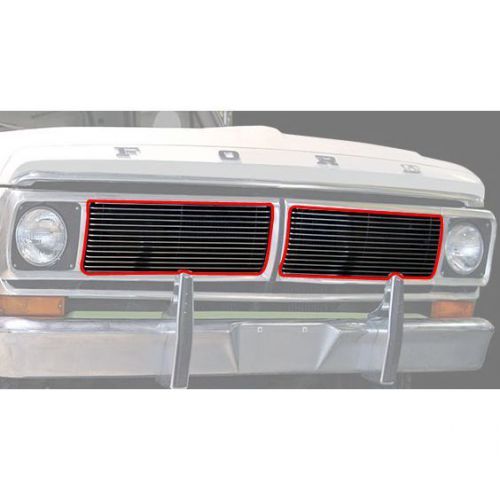 Carriage works new set of 2 billet grilles polished f250 truck f-100 pickup pair