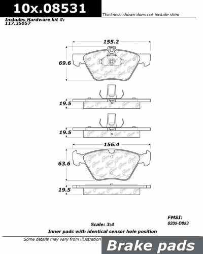 Centric 104.08531 brake pad or shoe, front