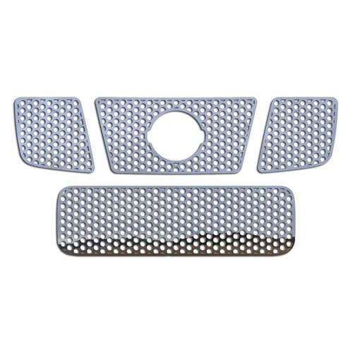 Nissan titan 04-07 stainless circle punch front metal grille trim cover insert