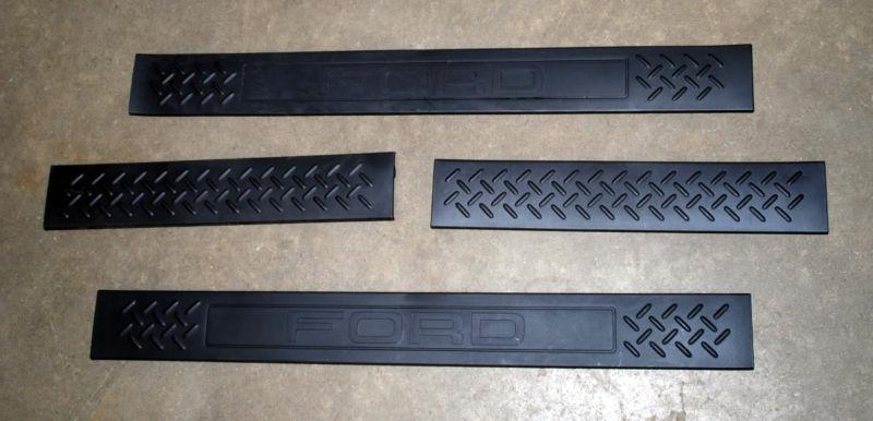 New oem black door sill scuff plate set of four ford f150 super crew