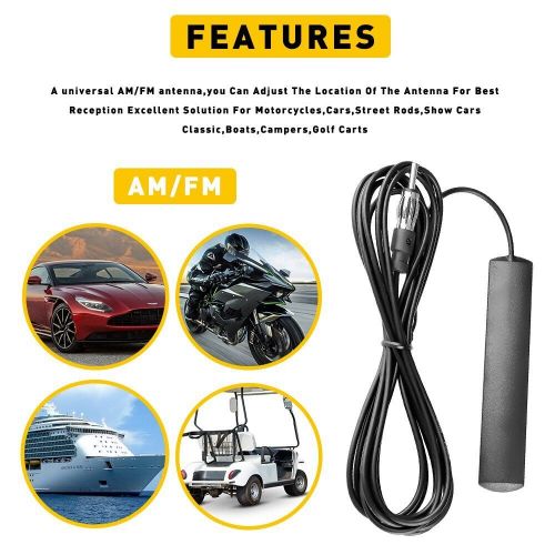 Car interior amplified antenna electronic hidden stereo am/fm radio universal