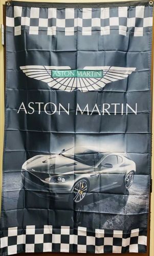 Aston martin flag banner 3’x5’ vertical flag garage workshop new rare