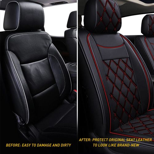 Black red car seat cover full set fits 2007-2022 gmc sierra 1500 2500 hd 3500 hd