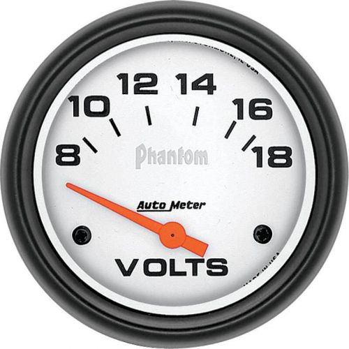 Auto meter phantom series 2-5/8&#034; short-sweep 8-18 volt electric voltmeter gauge