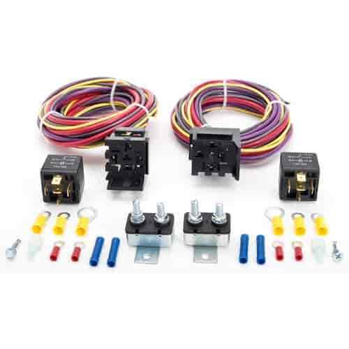 Jegs 10569 manual-controlled dual fan wiring harness &amp; relay kit includes: