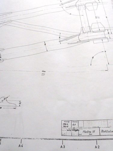 21 pages of original horten/horton 4 flying wing plans only of full scale glider