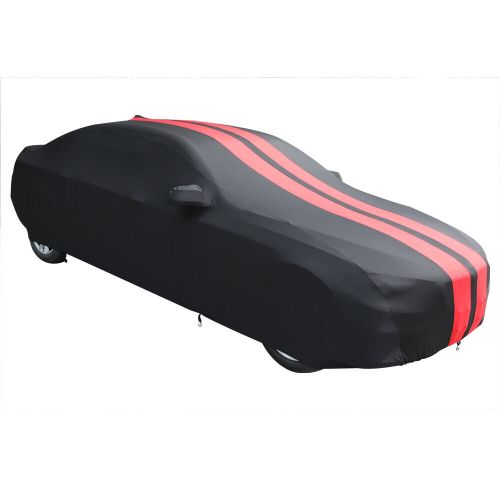 For lamborghini aventador s indoor breathable car cover satin stretch black/red