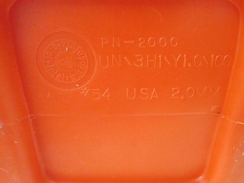 Scribner plastics 5-gallon jug plastic gas can, p/n 2000