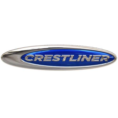 Crestliner boat raised emblem decal 2073169 | sticker 5 1/2 inch blue