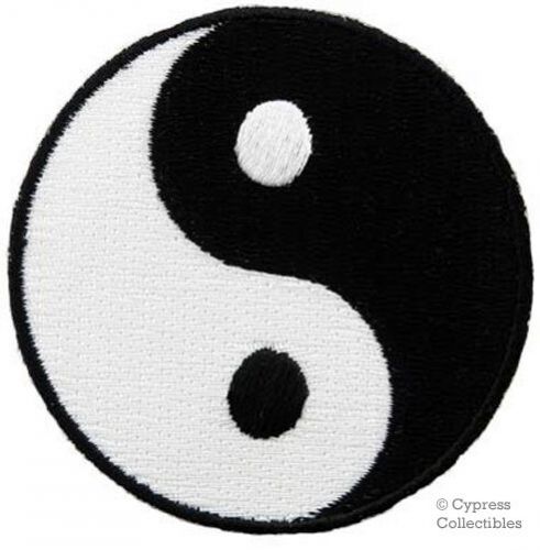 Yin-yang taijitu iron-on embroidered motorcycle biker patch new zen applique