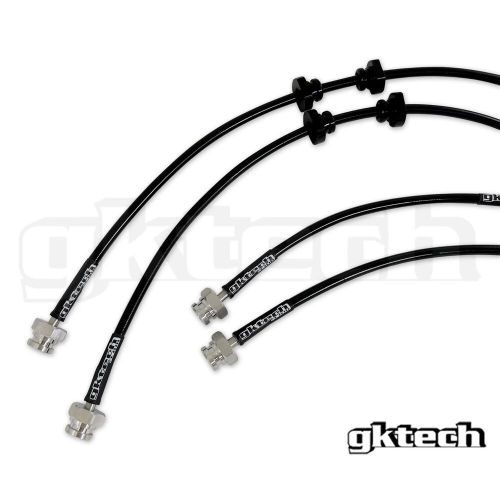 Gktech braided brake line set f&amp;r hard line delete for nissan r32 gts-t skyline