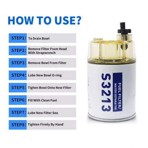 S3213 fuel water separator filter compatible with marine outboard motor