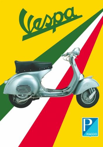 Vespa italian moped flag or banner 5 ft x 3ft ideal for your mancave