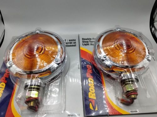 2 roadpro rpmh3010 standard double-face stop/turn light assembly free 1157 bulbs