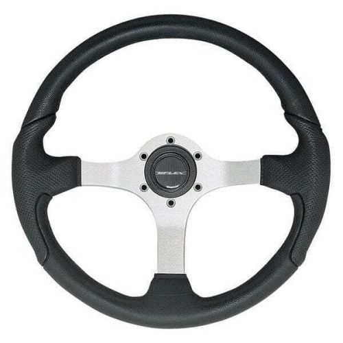 Uflex nisida-b/p 13.8&#034; dia. 3-spoke steering wheel, black grip, polished