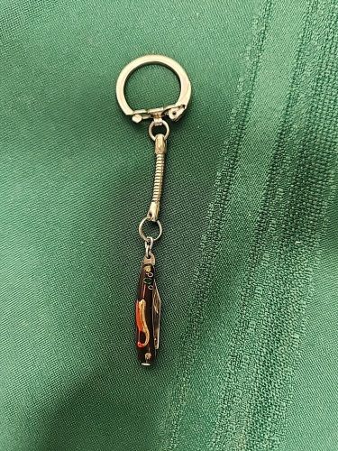 Miniature working pocket knife key chain